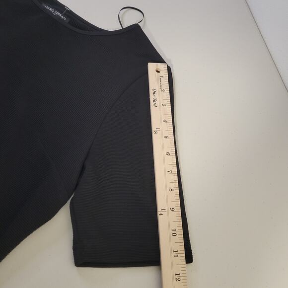 NWT Mario Serrani Womens Black Textured Knit‎ Sheath Dress Medium - Picture 11 of 13